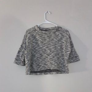 White and Gray Retro Crop Top